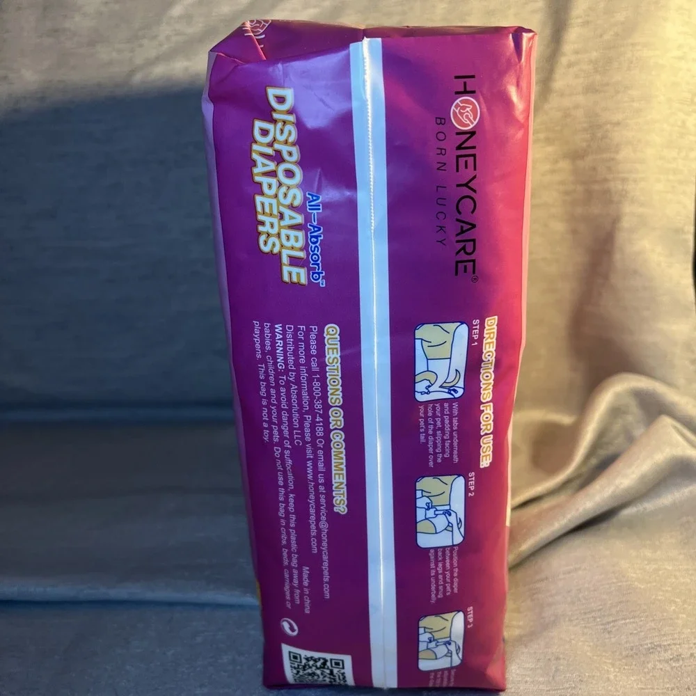 All-Absorb Small Disposable Dog Diapers - 40 Count with Wetness Indicator